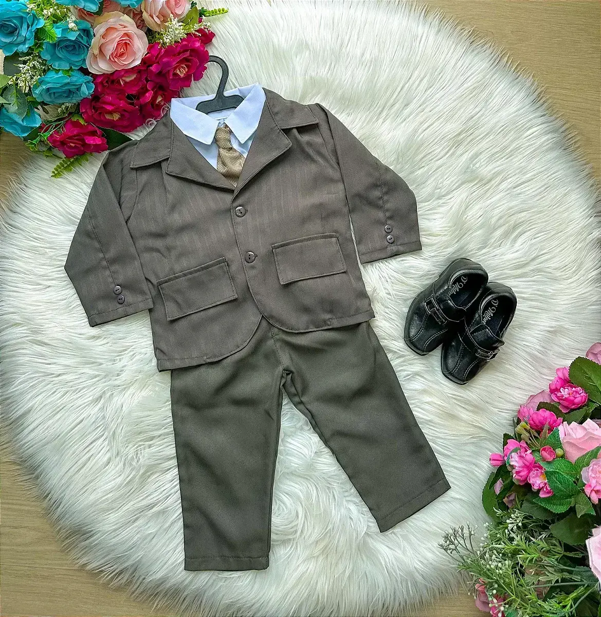 Conjunto social terno gael verde militar