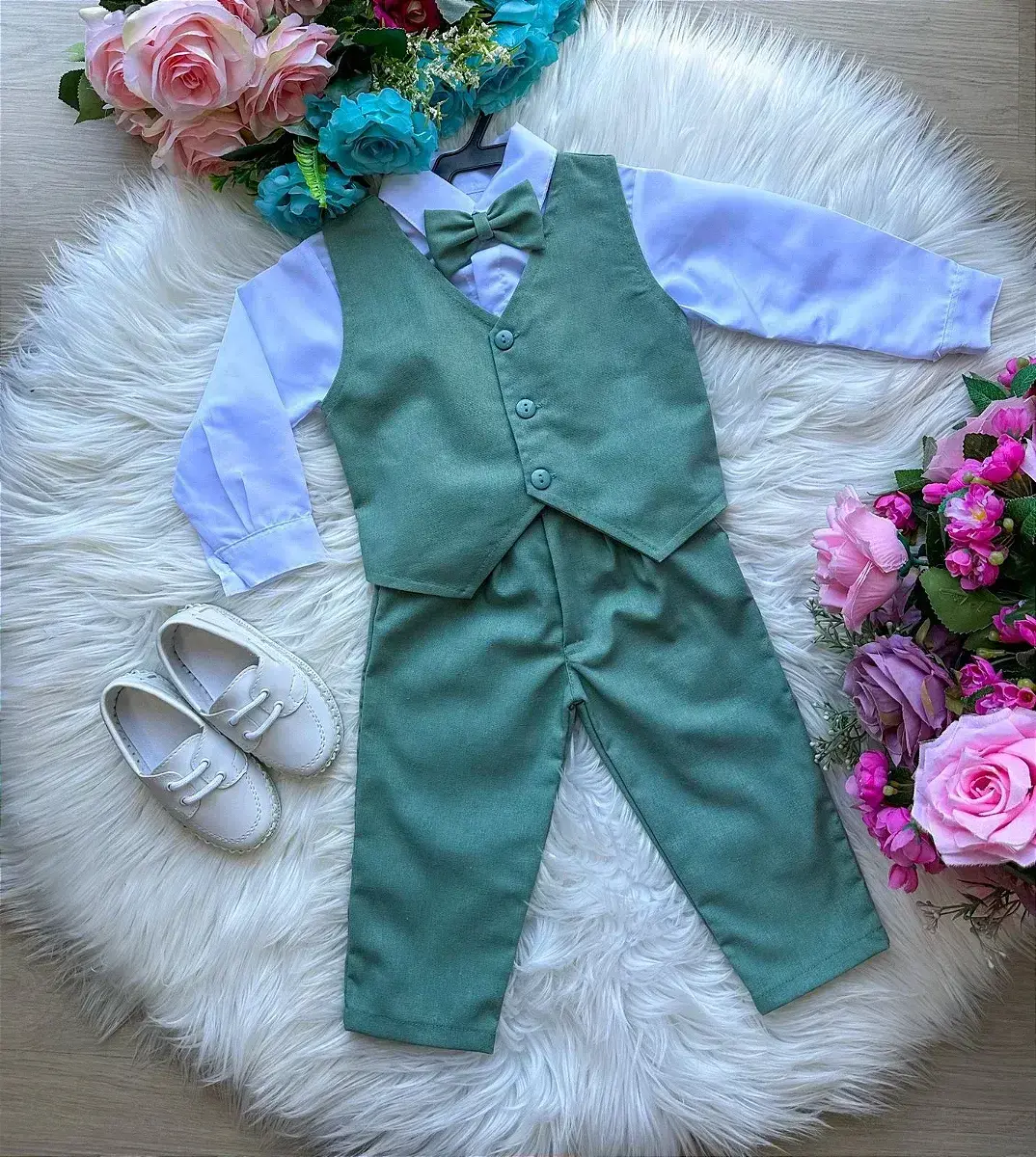 Conjunto social leonardo colete verde