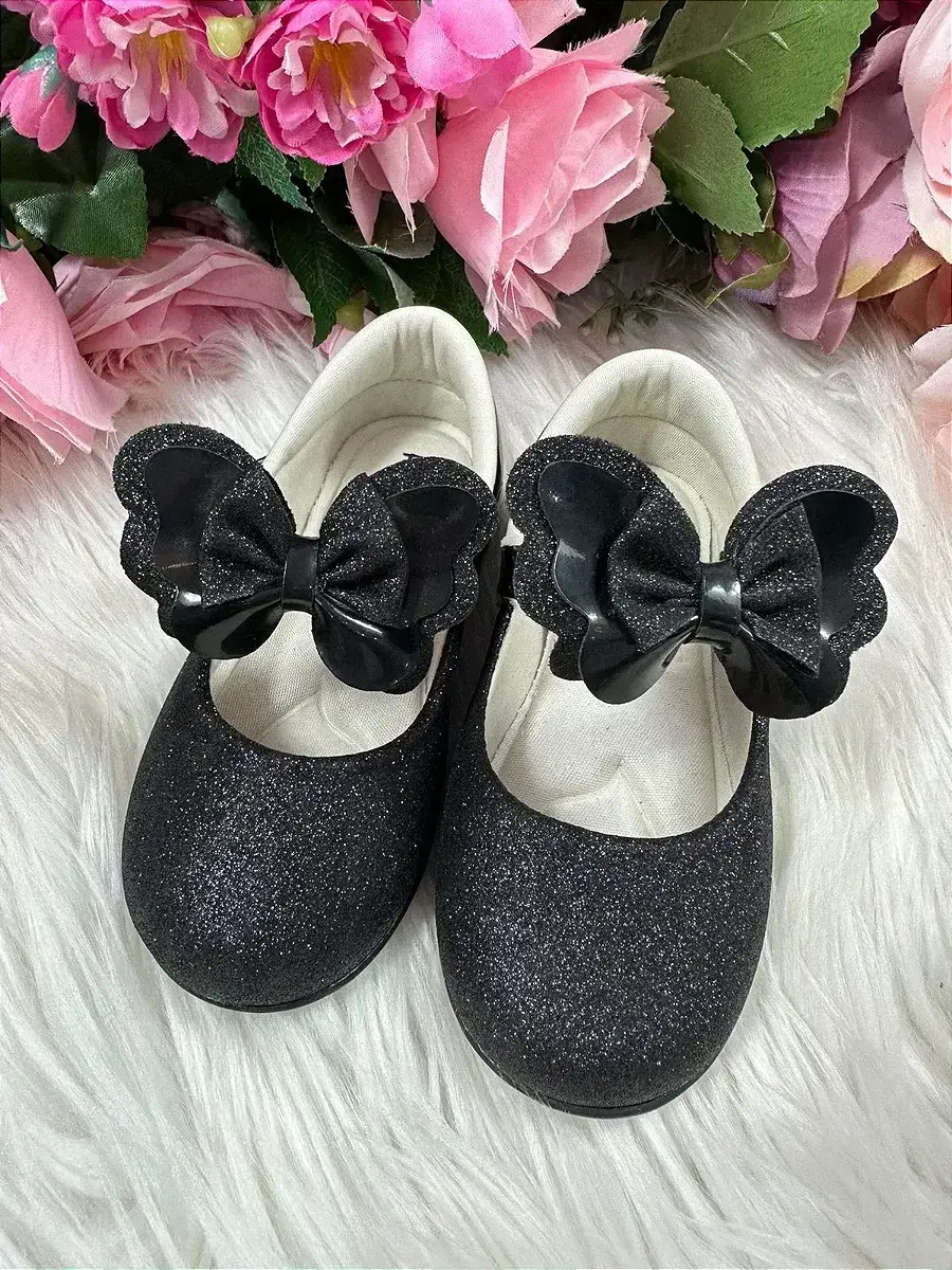 Sapatilha baby preta gliter, foto 2