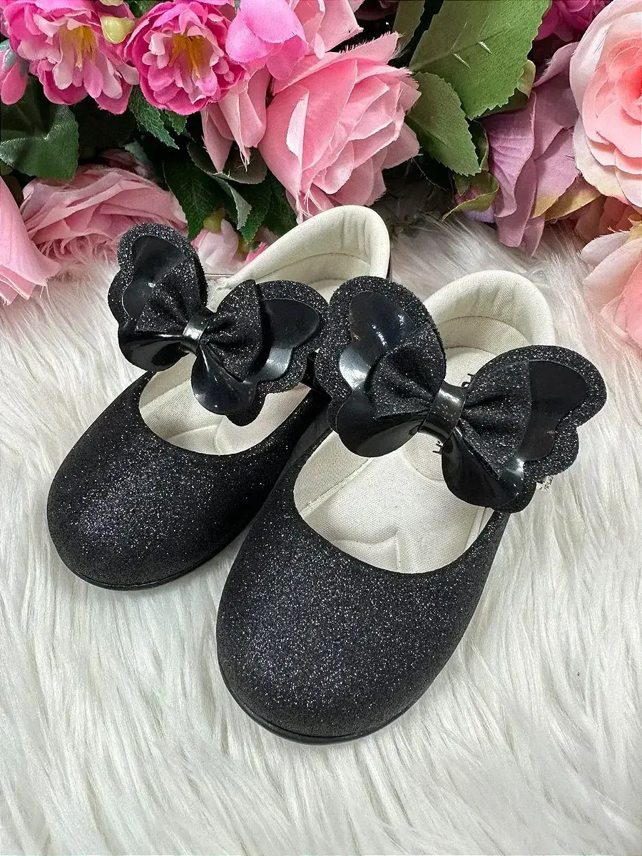 Sapatilha baby preta gliter, foto 3