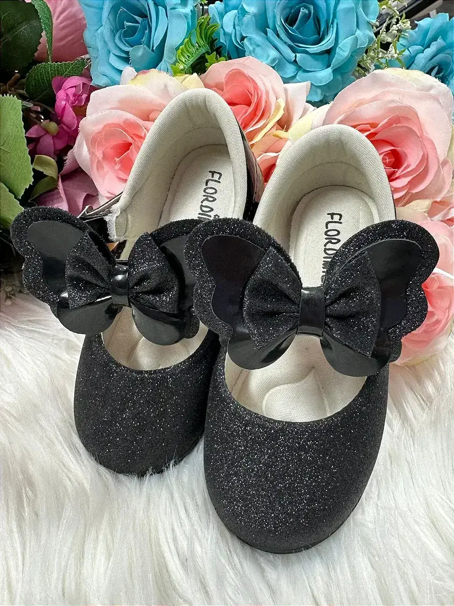 Sapatilha baby preta gliter, foto 4