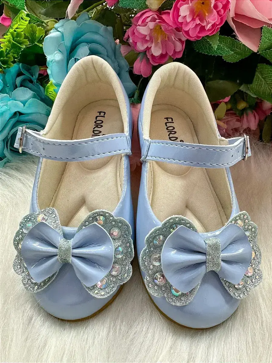 Sapatilha baby azul lacinho strass, foto 7