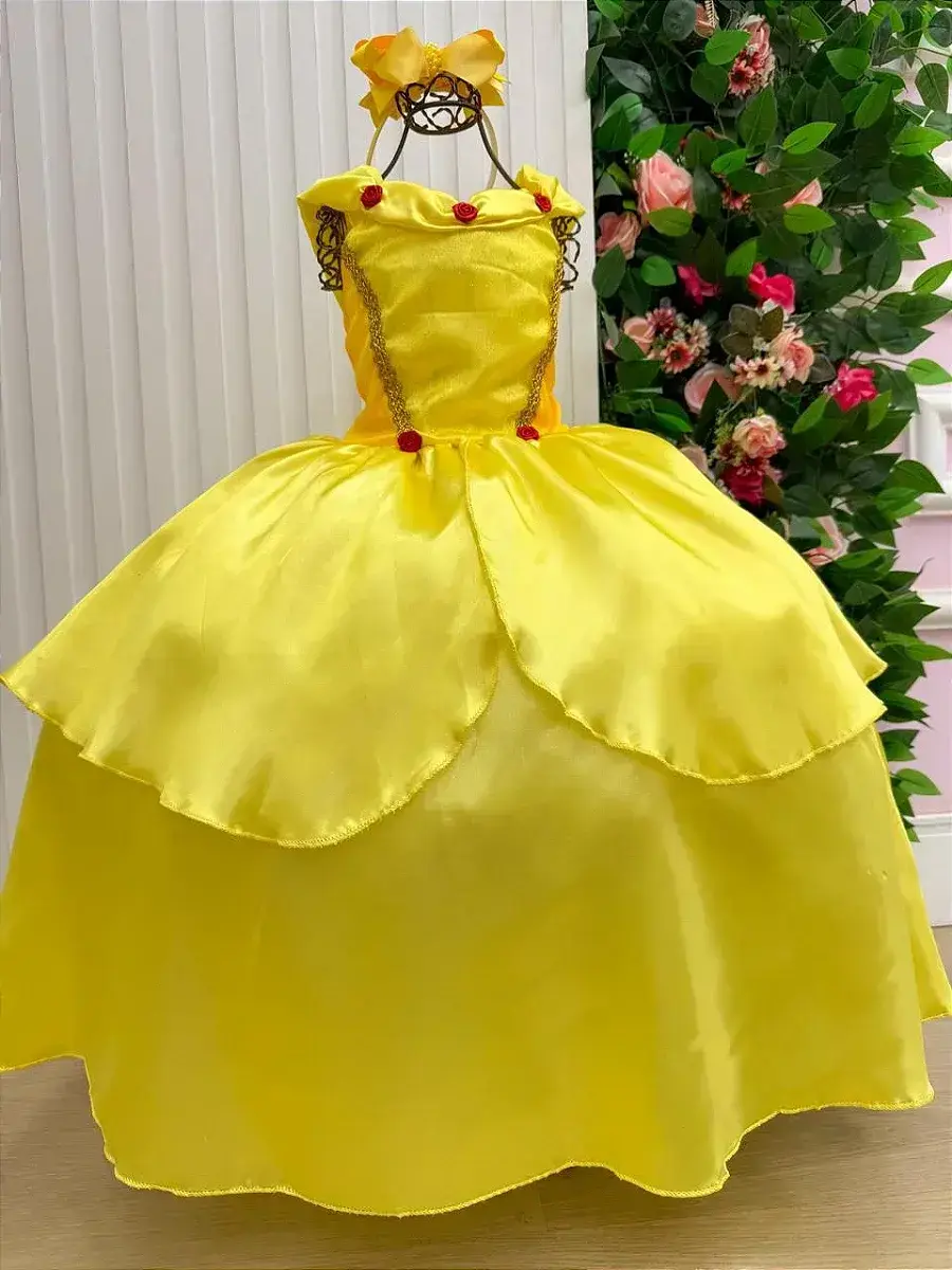Fantasia princesa amarela longa, foto 3
