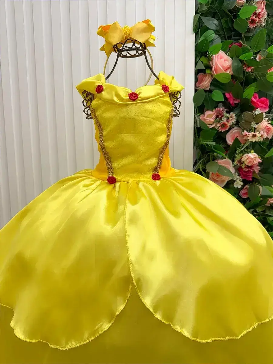 Fantasia princesa amarela longa, foto 4