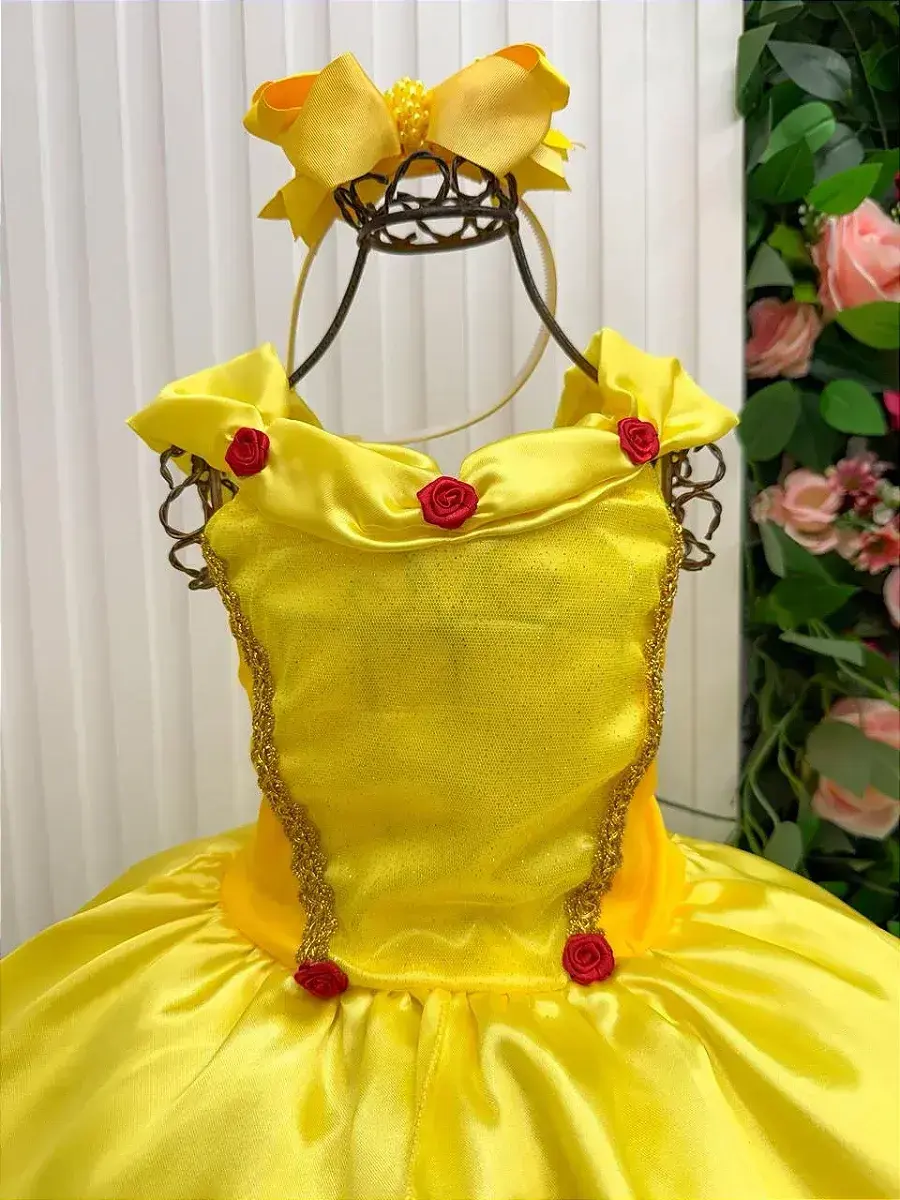 Fantasia princesa amarela longa, foto 5