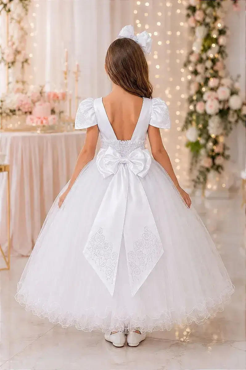 Vestido longo branco babadinho, foto 2