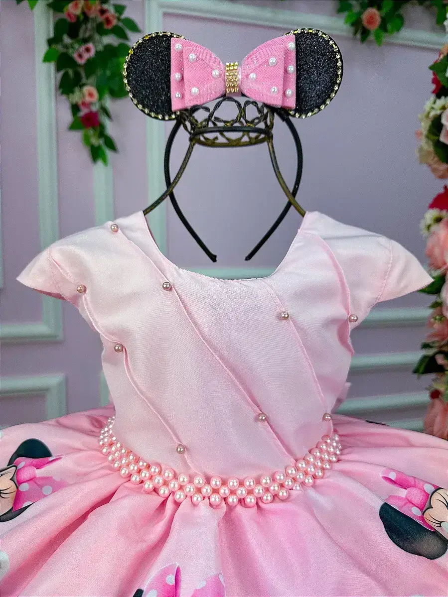 Vestido festa Minnie rosa, foto 3