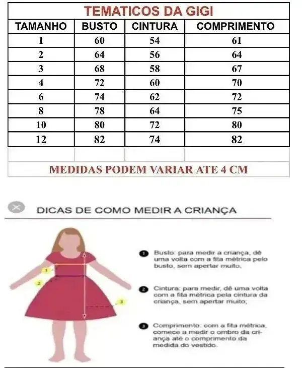Guia de tamanhos