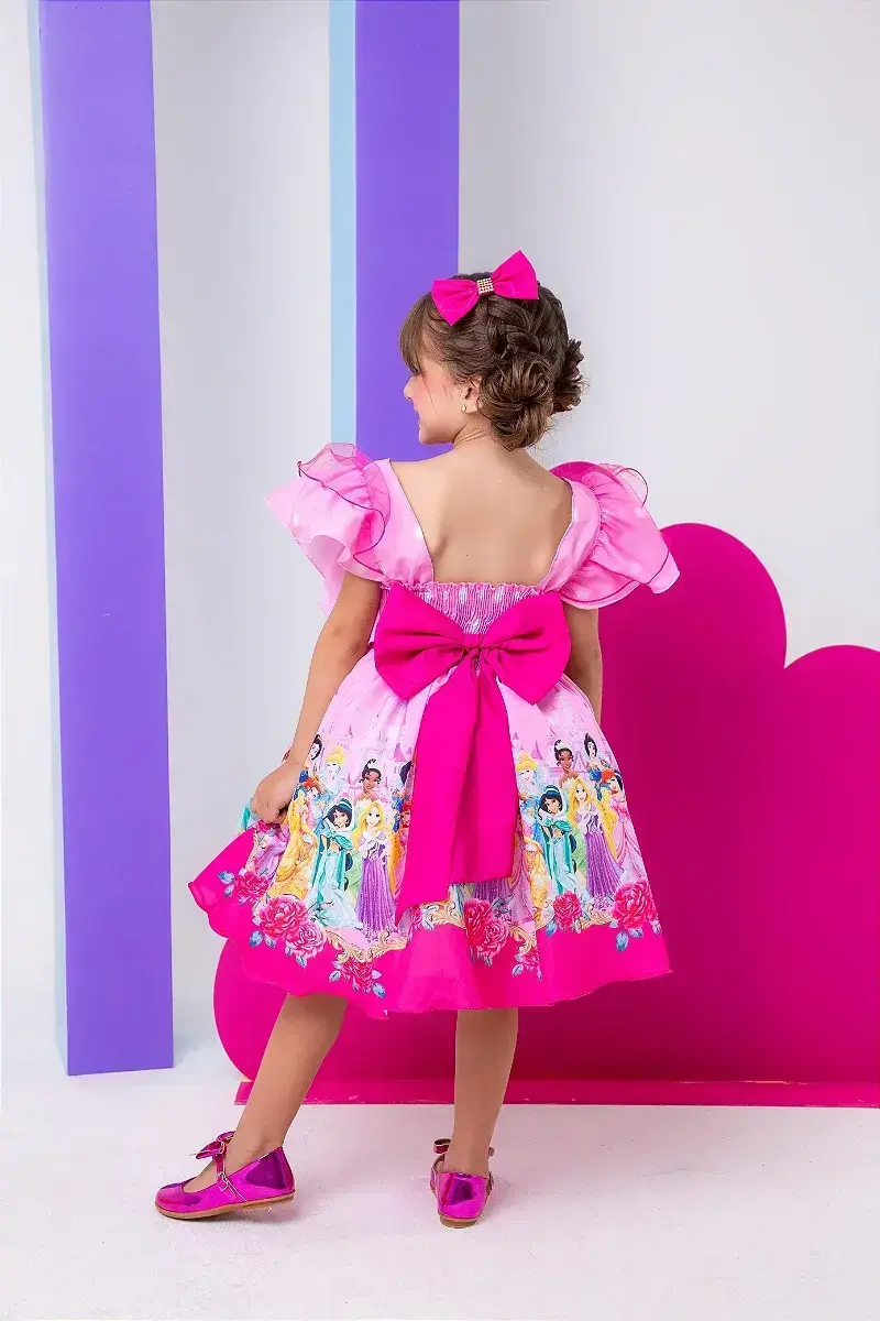 Vestido festa princesas disney rosa, foto 4