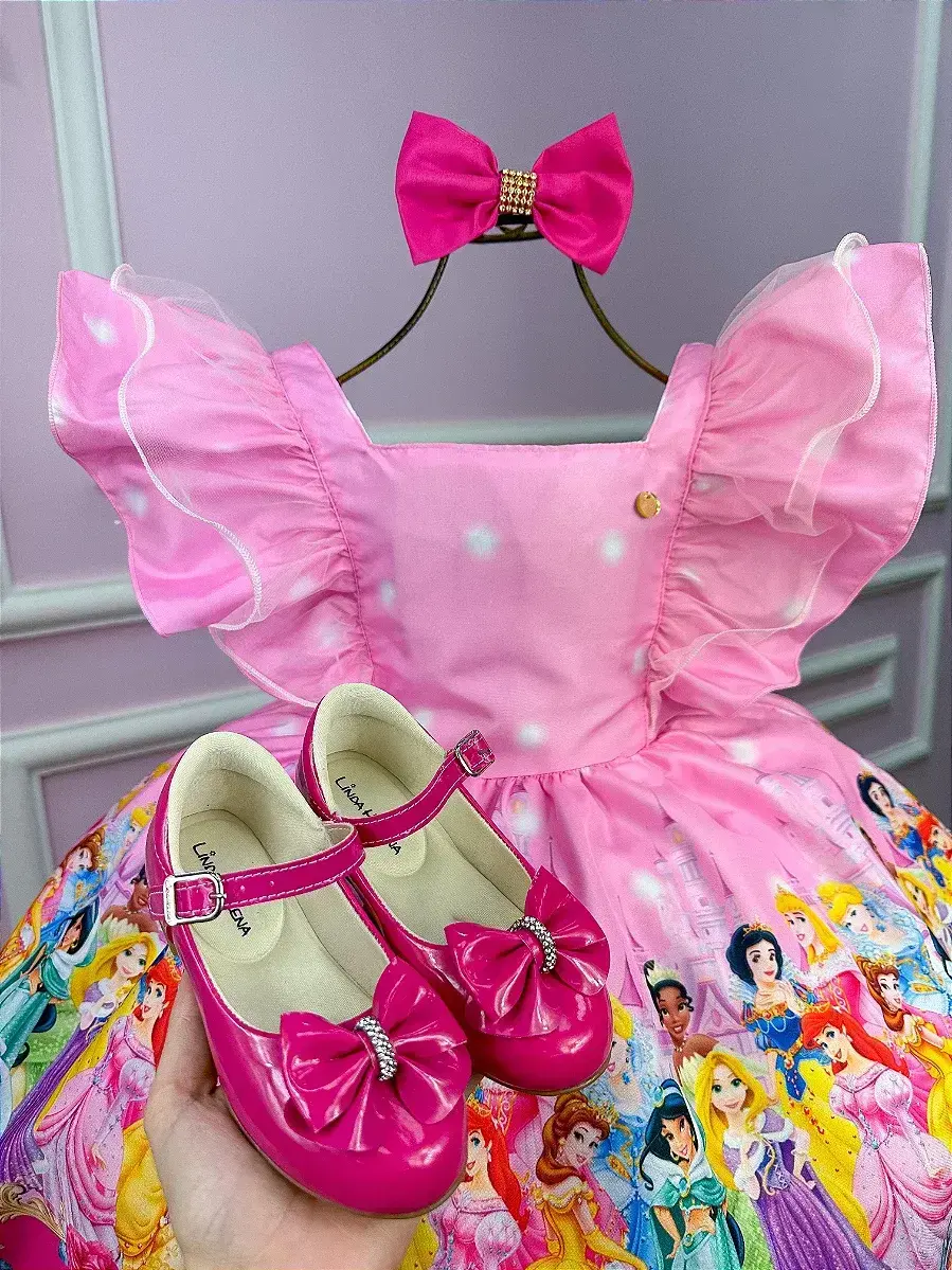 Vestido festa princesas disney rosa, foto 7