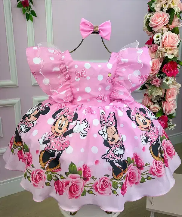 Vestido festa Minnie rosa