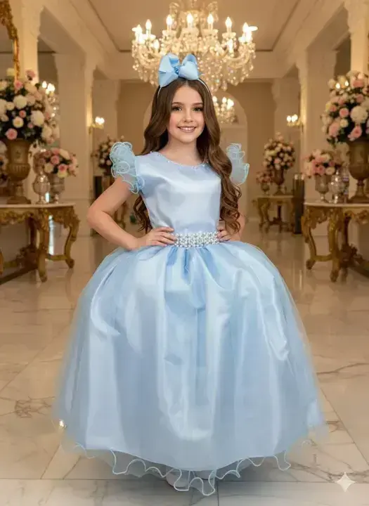 Vestido longo azul