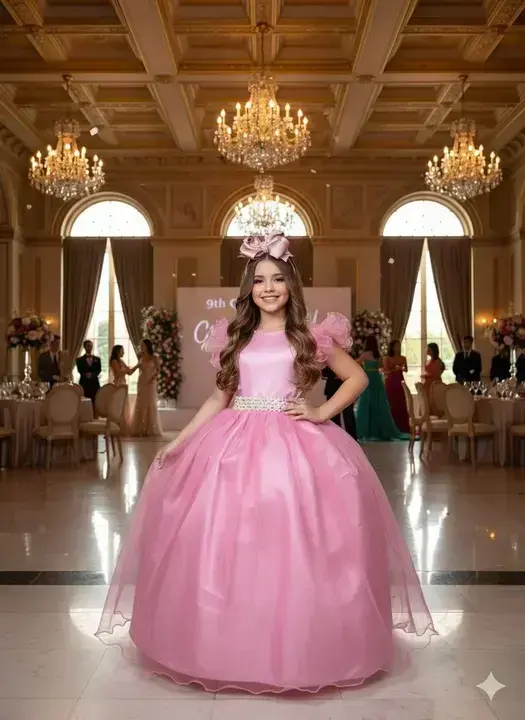 Vestido longo rose