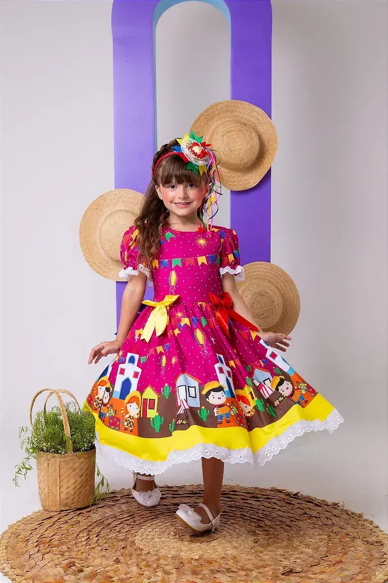 Vestido junino roça feliz festa