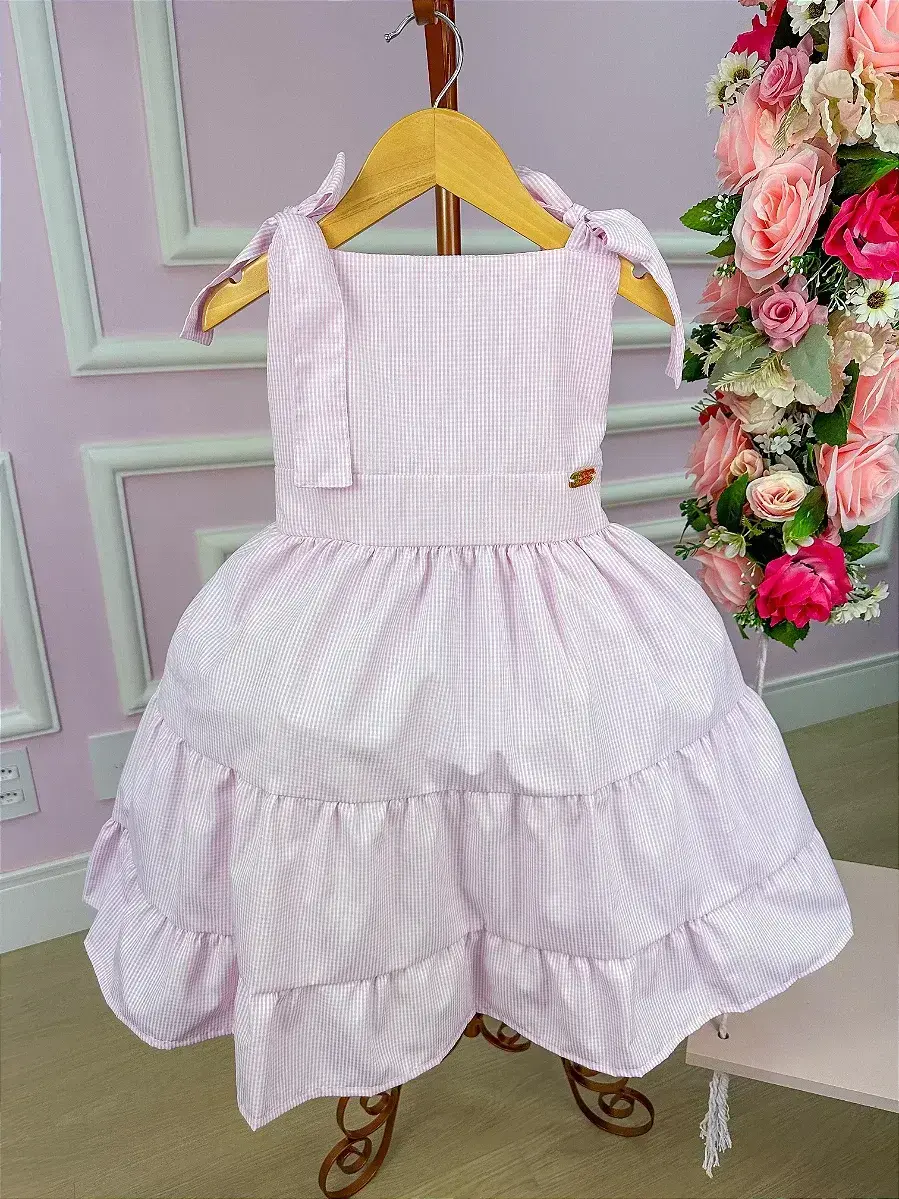 Vestido amelia xadrez rosa