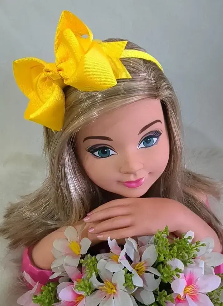 Tiara laço amarelo