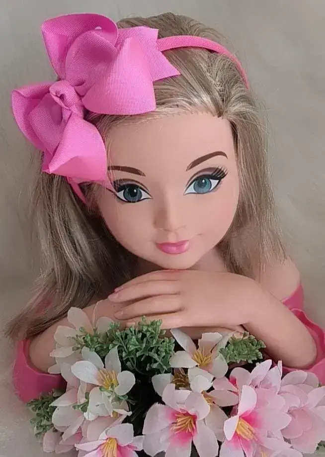 Tiara laço rosa chiclete