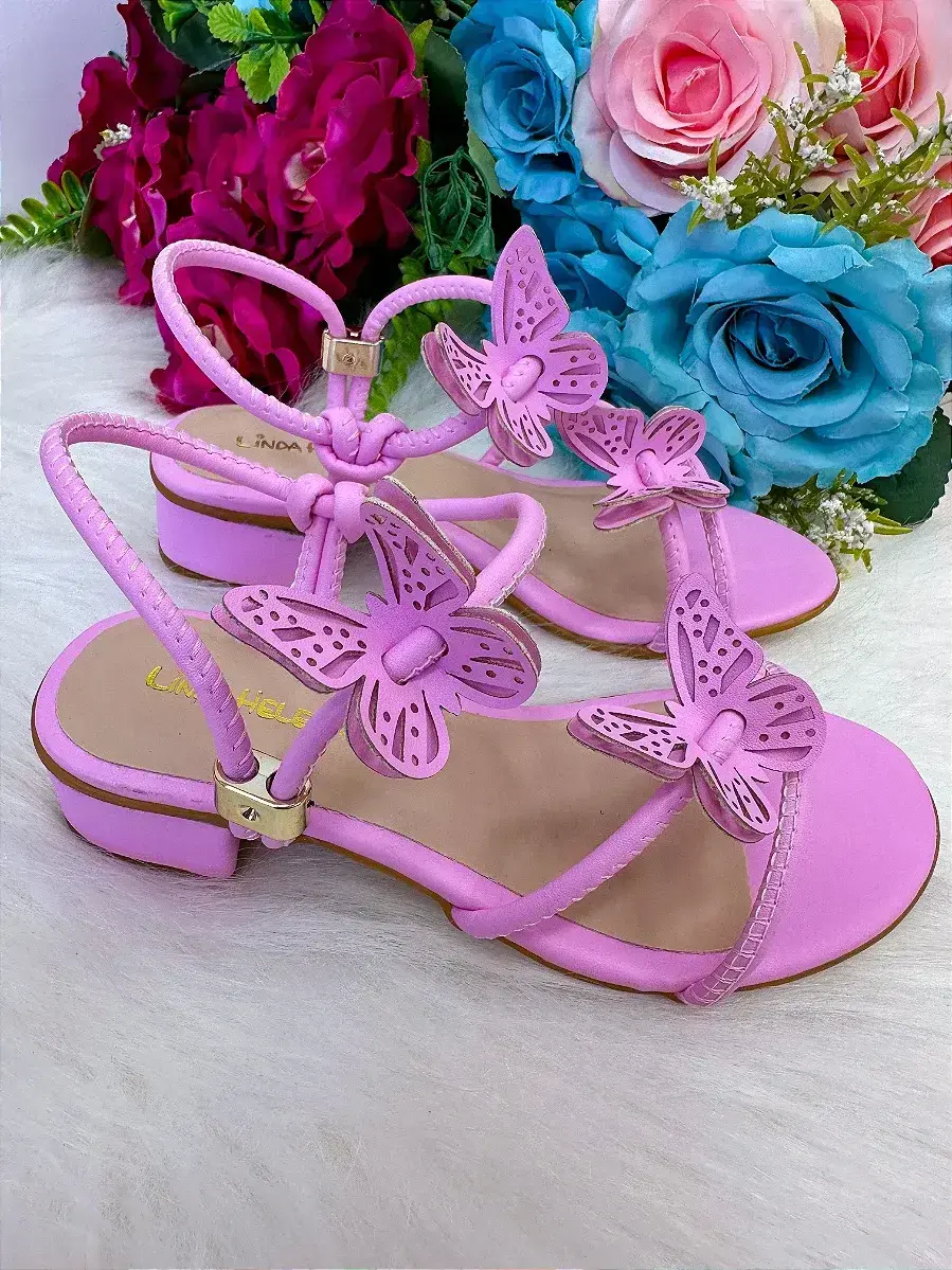 Sandalia laise borboletas rosa, foto 3