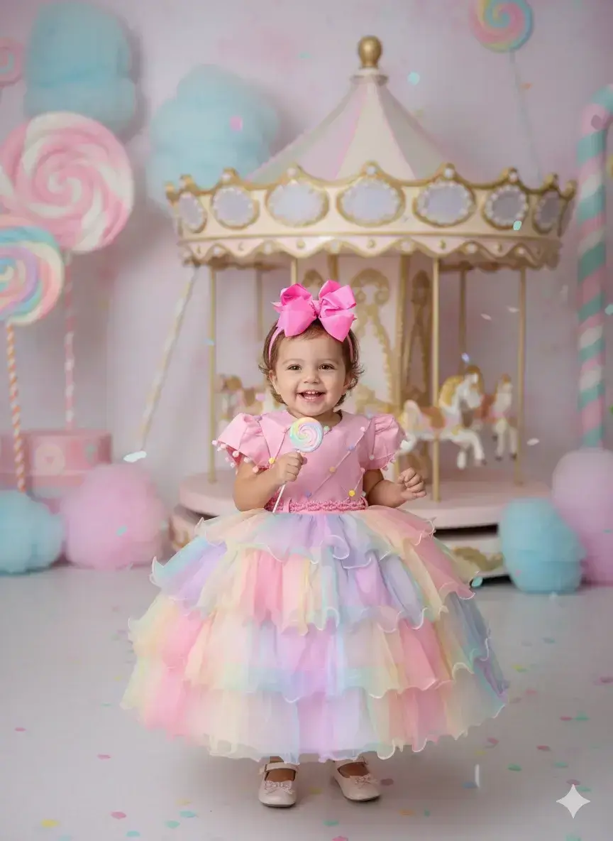 Vestido arco iris aurora candy