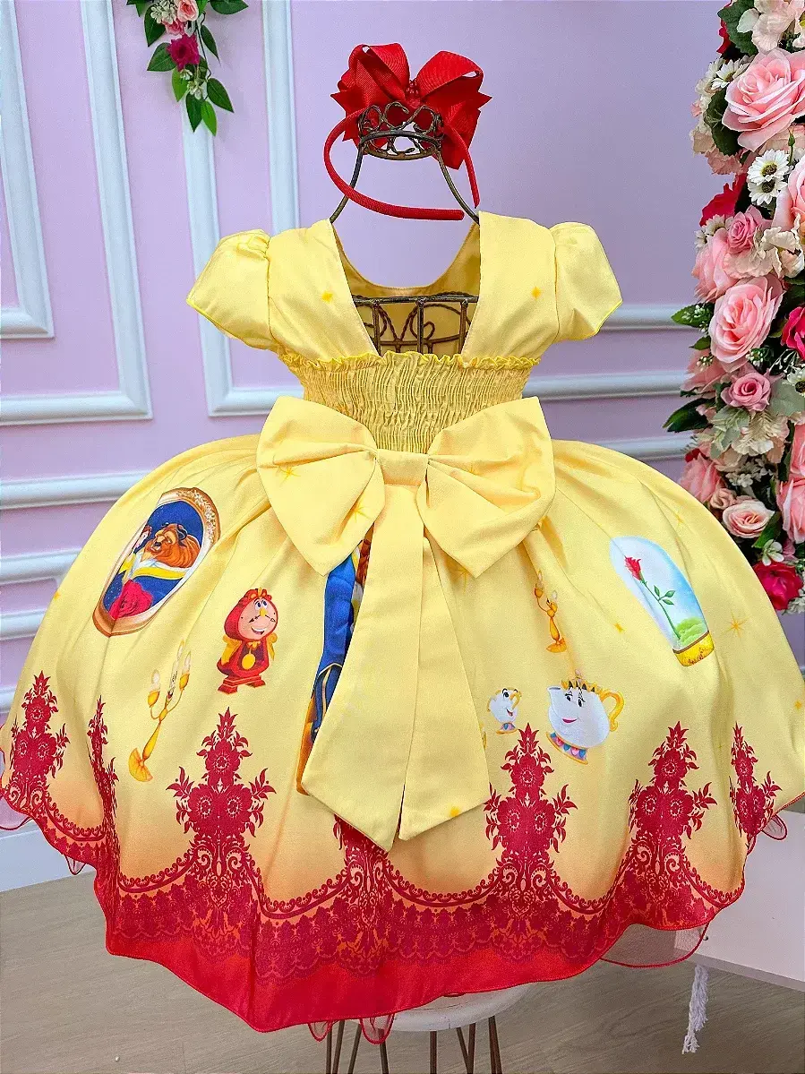 Vestido festa princesa amarela, foto 4