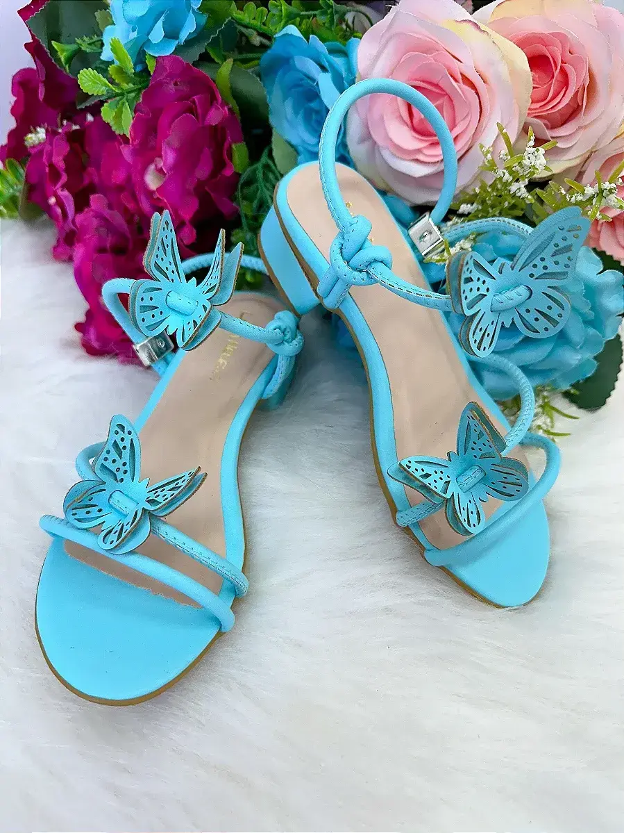 Sandalia laise borboletas azul