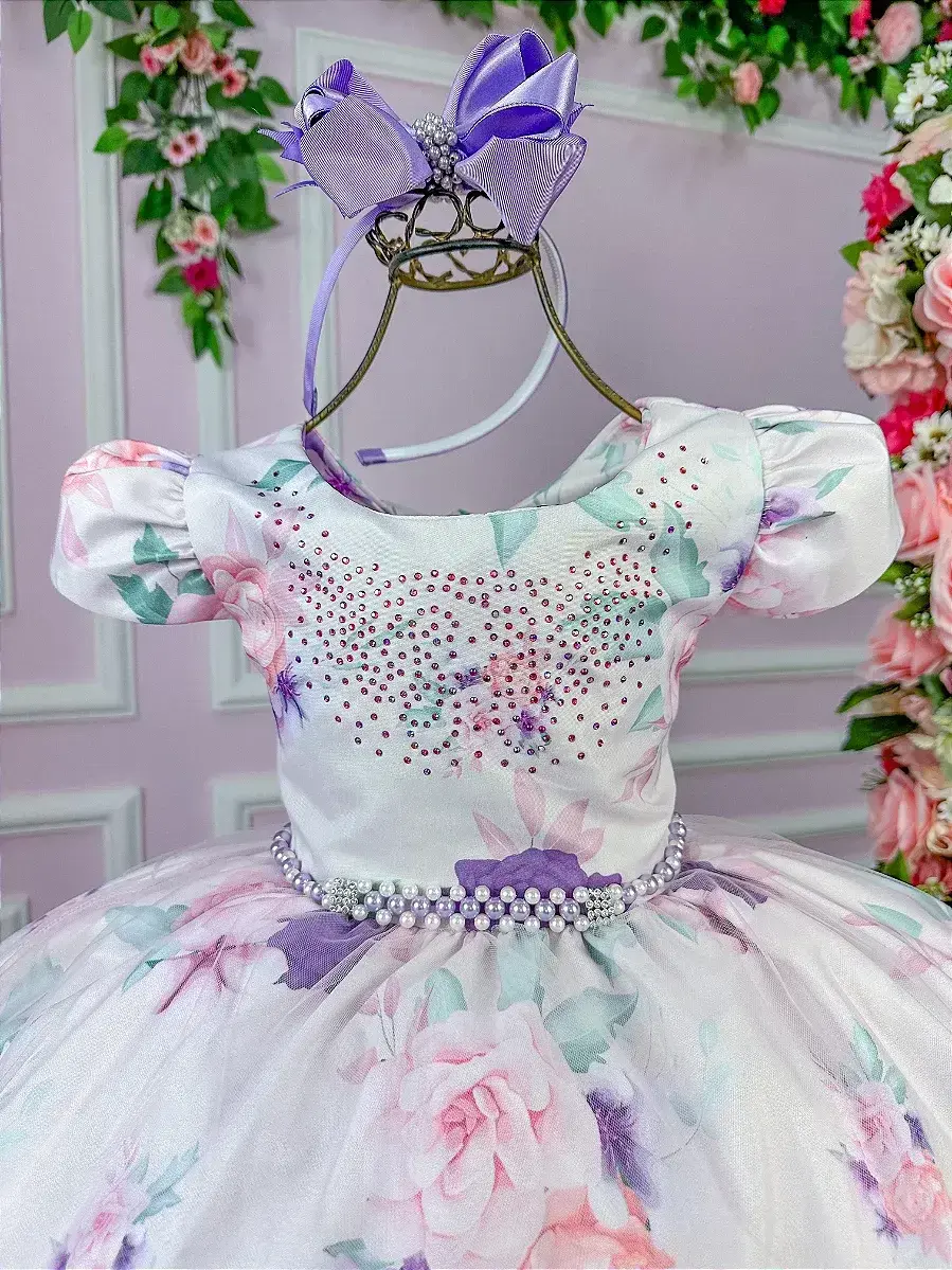 Vestido catarina off flores lilas, foto 3