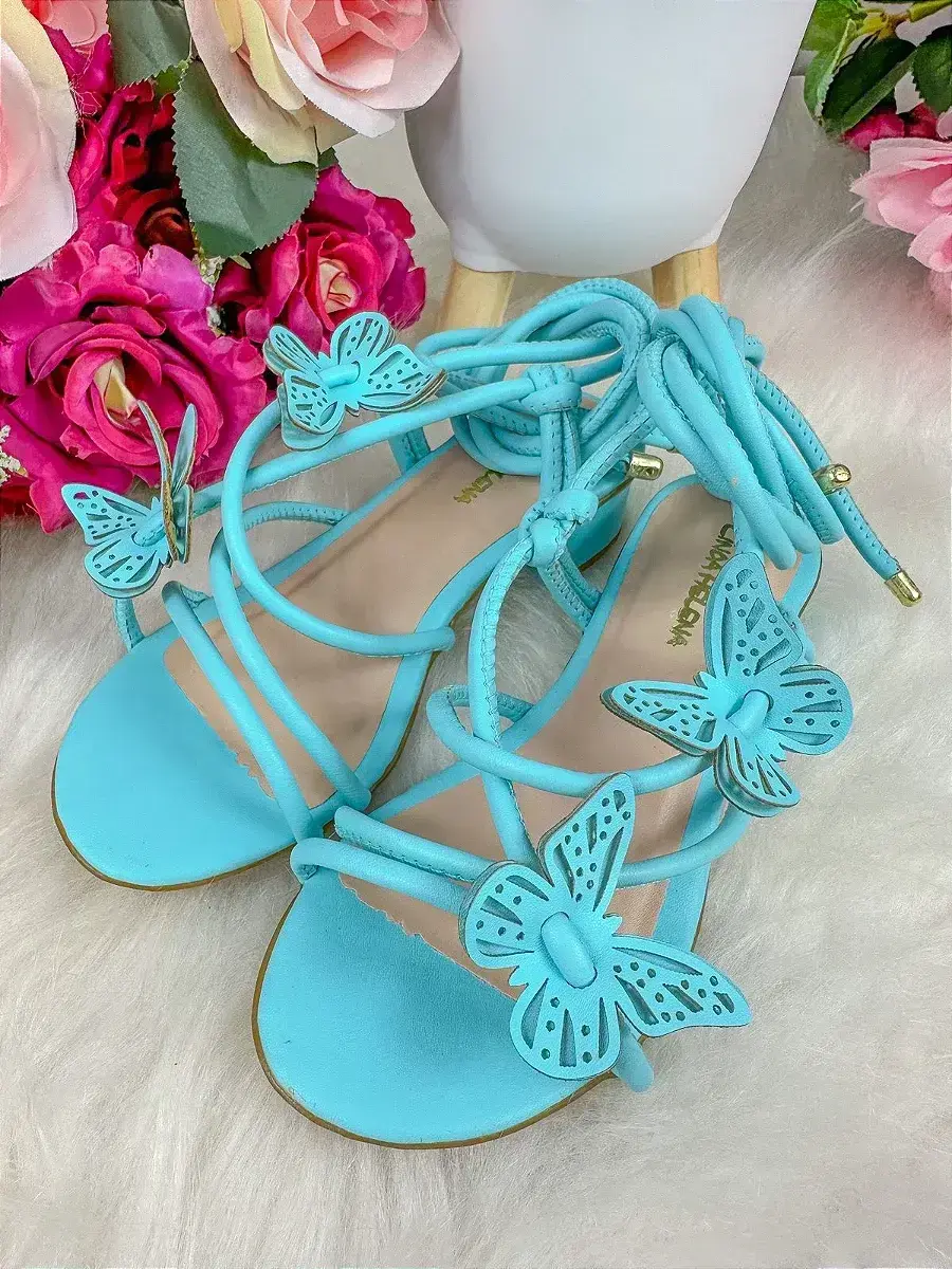 Sandalia borboletas azul de amarrar, foto 3